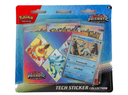 POKEMON PRISMATIC EVOLUTIONS TECH STICKER COLLECTION 3 BOOSTERS 1 GLACEON FOIL - Image 1