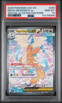 2026 POKEMON ASCENDED HEROES SPECIAL ILLUSTRATION RARE MEGA DRAGONITE EX PSA 10 - Image 1