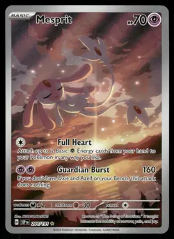 Pokemon Cards Mesprit 204/191 Surging Sparks Illustration Rare NM - Image 1