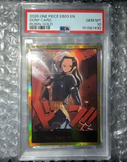 One Piece Card Game TCG Nico Robin EB03 Heroine Edition Gold Don!! PSA 10 Pop #1 - Image 1