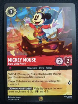 Mickey Mouse Brave Little Prince 111/204 - Lorcana Card #314 - Image 1