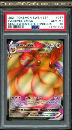 PSA 10 ⭐ Pokemon Eevee VMAX ETB Promo SWSH087 087 Black Star Shining Fates - Image 1