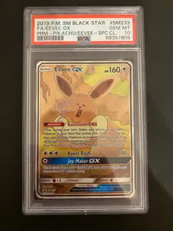 2019 POKEMON SM BLACK STAR PROMO #SM233 FULL ART/EEVEE GX PSA 10 - Image 1