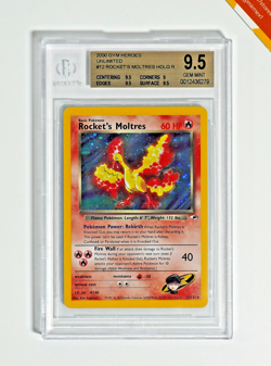 Pokemon BGS 9.5 Rocket's Moltres #12 Holo Unlimited Gym Heroes 2000 English - Image 1