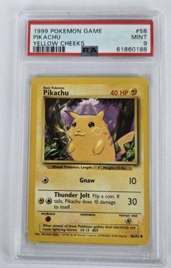 1999 Pokemon Base Set Pikachu #58 Yellow Cheeks PSA 9 Mint - Image 1
