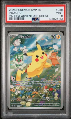 Pokemon PSA 9 Pikachu 088 Svp En-sv Black Star Promo Paldea Adventure Chest 2024 - Image 1