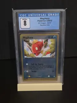 Pokemon Magikarp 60/97 ex Dragon Reverse Holo Near Mint Condition CGC Graded 8 - Image 1