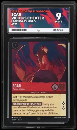 Disney Lorcana TCG Scar Vicious Cheater 125/204 Rise of the Floodborn Ace 9 - Image 1