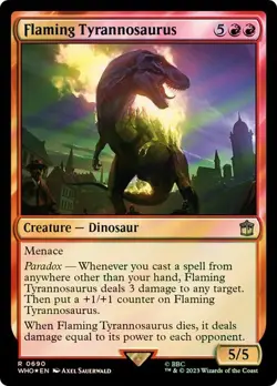 MTG - Flaming Tyrannosaurus - Surge Foil - Doctor Who - Magic the Gathering - Image 1