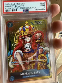 2024 One Piece P-043 Monkey D. Luffy Convention Exclusive Foil PSA 9 English🔥📈 - Image 3