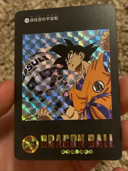 Dragon Ball Capsule Corp Metal Card #04 Goku Spaceship Holo Foil Bandai Promo - Image 3