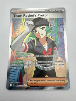 Team Rockets Proton 227/182 Destined Rivals Full Art Trainer Card Pack Fresh - Image 1