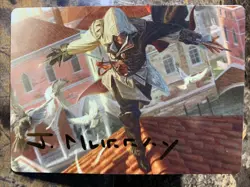 MTG Assassins Creed Ezio, Blade of Vengeance Art Card Gold-Stamped Signature - Image 1