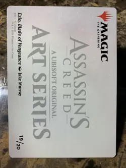MTG Assassins Creed Ezio, Blade of Vengeance Art Card Gold-Stamped Signature - Image 3
