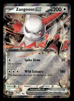 Pokemon Zangoose ex #167/217 tcg Near Mint or Better - Image 1