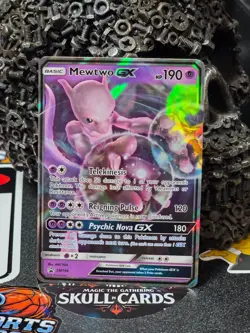 ☠☠ Pokemon TCG Mewtwo GX Black Star Promo Card SM196 NM Condition - Image 1