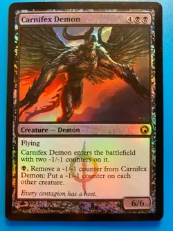 MTG 1x FOIL Carnifex Demon # 57 Scars of Mirrodin Magic the Gathering Card x1 NM - Image 1