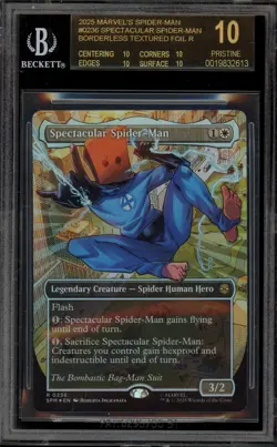 Magic MTG Spectacular Spider-Man Borderless Textured Foil 236 BGS 10 BLACK LABEL - Image 1
