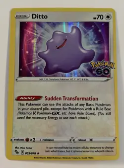 Ditto Holo Rare Pokemon GO 053/078 NM - Image 1