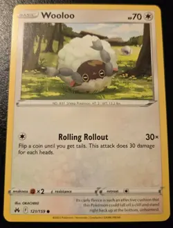 Wooloo 121/159 Common Crown Zenith Pokemon TCG - Image 1
