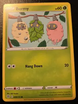 Burmy 009/172 Common Sword & Shield: Brilliant Stars Pokemon TCG - Image 1