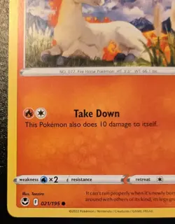 Ponyta 021/195 Common Sword & Shield: Silver Tempest Pokemon TCG - Image 4
