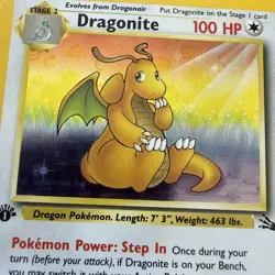 Pokemon Dragonite 4/62 (1st Edition) Fossil Holo excellent condition/ centering - Image 2