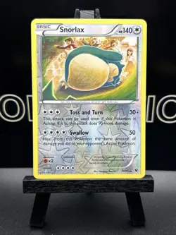 2016 Pokemon Fates Collide Snorlax Rare Reverse Holo 77/124 LP - Image 2