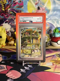 2024 Pokemon Temporal Forces Litten Full Art Illustration Rare #167/162 PSA 10 - Image 1