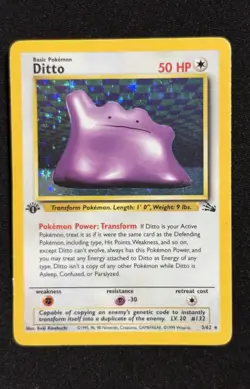 Pokemon TCG - Ditto - 3/62 - Fossil 1st Edition Holo Rare WOTC - Exc Condition - Image 1