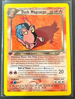 Pokemon 2002 Neo DESTINY 1st Edition MAGCARGO 18/105 NM - never played - Image 1