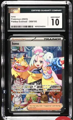 CGC 10 GEM Mint Iono 269/193 Paldea Evolved Special Illustration Rare Pokemon - Image 1