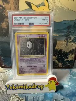 Unown A 14/75 Neo Discovery Holo Pokemon Card - PSA 8 - Near Mint - Image 1