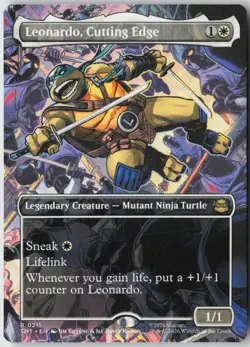 Leonardo, Cutting Edge (Borderless) (211) - Normal - Ninja Turtles (TMT) - NM - Image 1