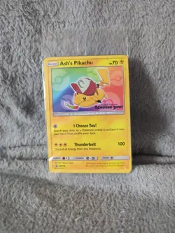 Ash's Pikachu TCG SM108 2017 Promo Card Pokemon 'I Choose - Image 1