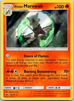 Alolan Marowak 12/111 Holo Crimson Invasion Pokemon Holo Near Mint - Image 1