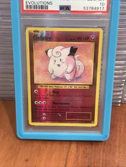 Pokemon TCG Clefairy Reverse Holo Card 63/108 Evolutions PSA 10 Gem Mint - Image 2