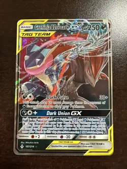 Greninja & Zoroark GX 107/214 Pokemon TCG Unbroken Bonds SURFACE DING - Image 1