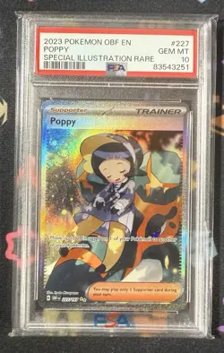 2023 POKEMON OBF EN-OBSIDIAN FLAMES SPECIAL ILLUSTRATION RARE #227 POPPY PSA 10 - Image 1