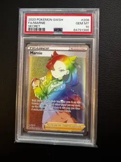 Pokemon TCG Marnie Full Art Secret Rare Holo Sword & Shield 208/202 PSA 10 - Image 1