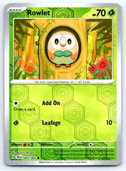 Pokemon Rowlet SV: Shrouded Fable (SFA) Common Reverse Holofoil 003/064 NM - Image 1