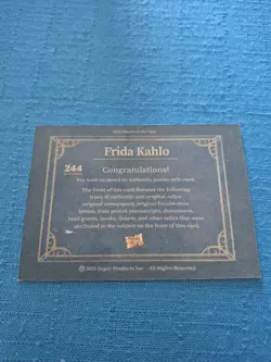 2025 Pieces of the Past Authentic Jumbo Relic Card FRIDA KAHLO #244 - Image 2