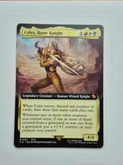 1x MTG Magic the Gathering Celes, Rune Knight Extended art #167 NM x1 - Image 1