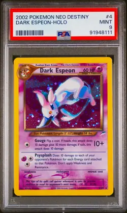 Dark Espeon 4/105 Neo Destiny Holo Pokemon 2002 PSA 9 - Image 1