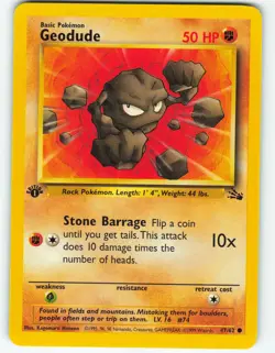 Geodude - 1st Edition - 47/62 Fossil Set - Pokemon TCG - 1999 - Image 1