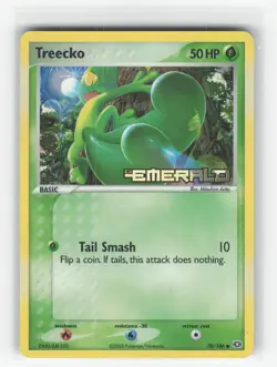 ✰ TREECKO 70/106 REVERSE HOLO COMMON EMERALD POKEMON ✰ LP - Image 2