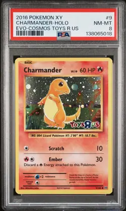Pokemon Charmander 9/108 Toys R Us Promo Holo PSA 8 2016 XY Evolutions - Image 1