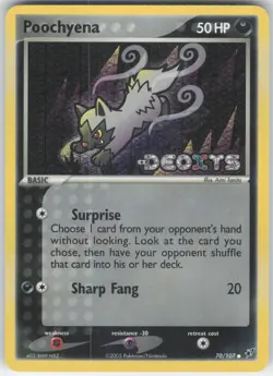 ✰ POOCHYENA 70/107 REVERSE HOLO COMMON DEOXYS POKEMON ✰ LP - Image 2