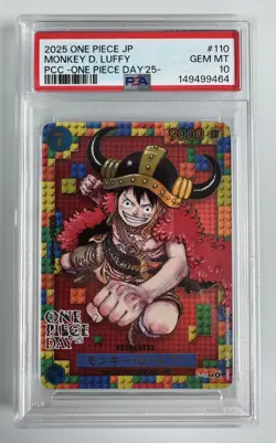 2025 ONE PIECE JPN PREM CARD COLL -ONE PIECE DAY'25- #110 MONKEY D. LUFFY PSA 10 - Image 1