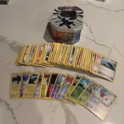 Lot of 200+ Base and Holo Pokemon Cards w/ Pokemon Tin - Image 2
